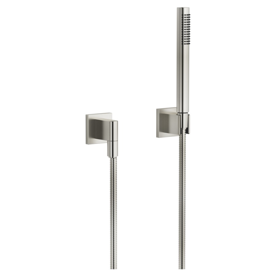 Garniture de douche  DORNBRACHT
avec rosaces individuelles 60 x 60 mm
douche à main Compact Rain
débit 15 (L/min)
avec système anti-calcaire
tuyau de douche métallique 125 cm