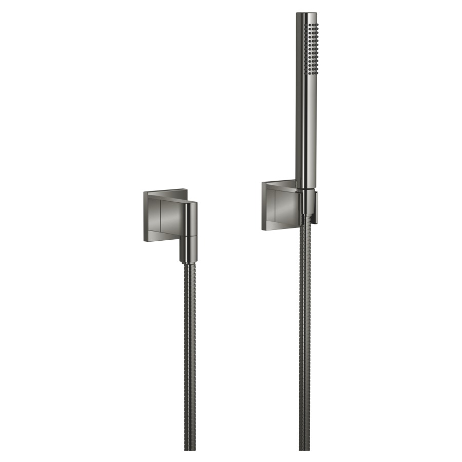 Garniture de douche  DORNBRACHT
avec rosaces individuelles 60 x 60 mm
douche à main Compact Rain
débit 15 (L/min)
avec système anti-calcaire
tuyau de douche métallique 125 cm