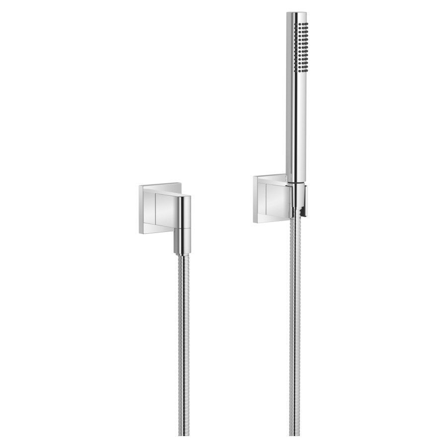 Garniture de douche  DORNBRACHT
FlowReduce
avec rosaces individuelles 60 x 60 mm
douche à main Compact Rain
débit 6.8 (L/min)
avec système anti-calcaire
tuyau de douche métallique 125 cm