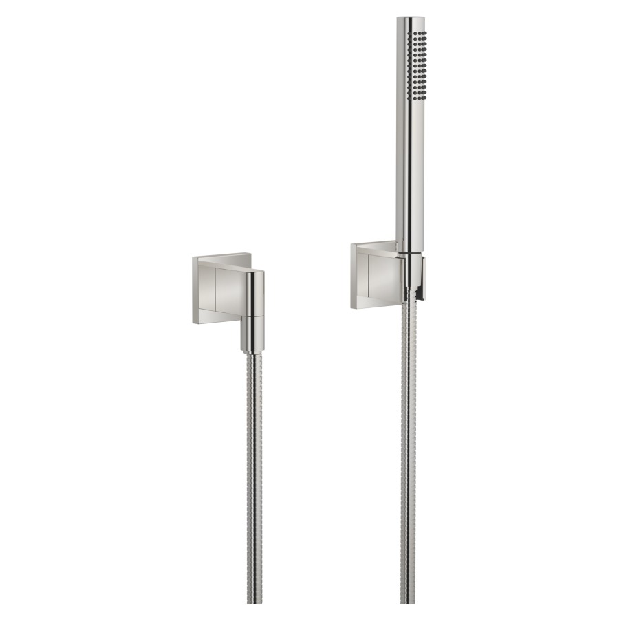 Garniture de douche  DORNBRACHT
FlowReduce
avec rosaces individuelles 60 x 60 mm
douche à main Compact Rain
débit 6.8 (L/min)
avec système anti-calcaire
tuyau de douche métallique 125 cm