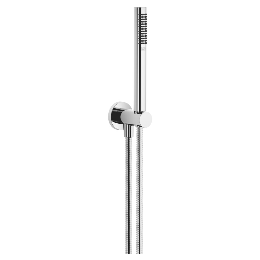 Garniture de douche  DORNBRACHT
rosace D 60 mm
avec support de douche intégré
douche à main Compact Rain
débit 15 (L/min)
avec système anti-calcaire
tuyau de douche métallique 125 cm