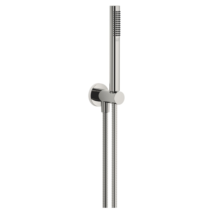 Garniture de douche  DORNBRACHT
rosace D 60 mm
avec support de douche intégré
douche à main Compact Rain
débit 15 (L/min)
avec système anti-calcaire
tuyau de douche métallique 125 cm