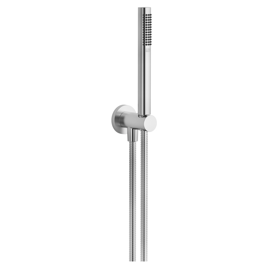 Garniture de douche  DORNBRACHT
rosace D 60 mm
avec support de douche intégré
douche à main Compact Rain
débit 15 (L/min)
avec système anti-calcaire
tuyau de douche métallique 125 cm