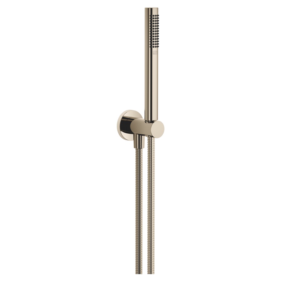 Garniture de douche  DORNBRACHT
rosace D 60 mm
avec support de douche intégré
douche à main Compact Rain
débit 15 (L/min)
avec système anti-calcaire
tuyau de douche métallique 125 cm