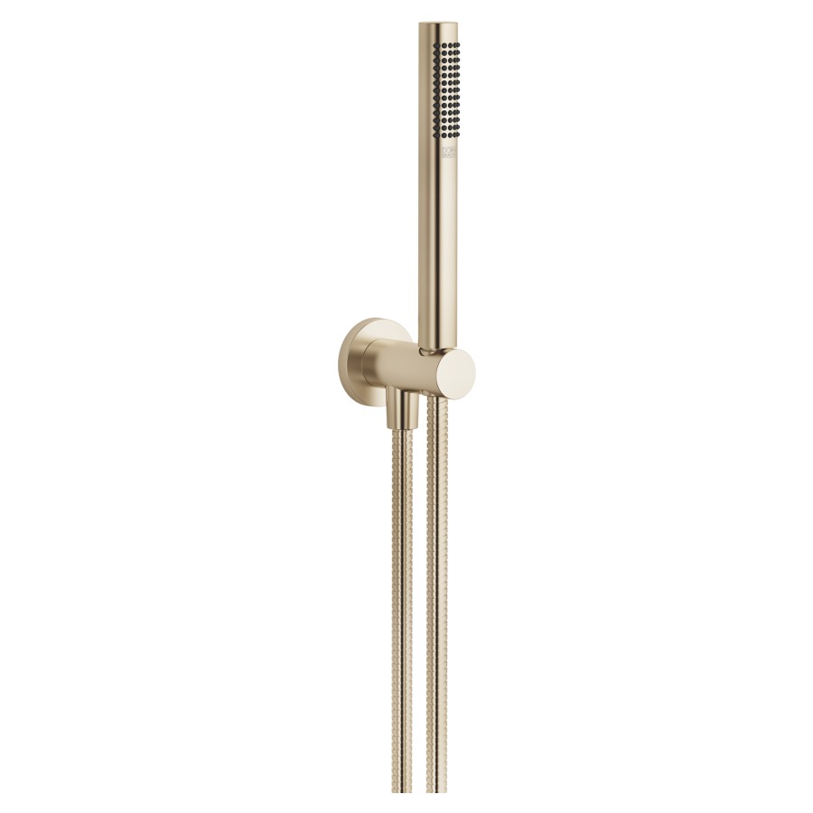 Garniture de douche  DORNBRACHT
rosace D 60 mm
avec support de douche intégré
douche à main Compact Rain
débit 15 (L/min)
avec système anti-calcaire
tuyau de douche métallique 125 cm