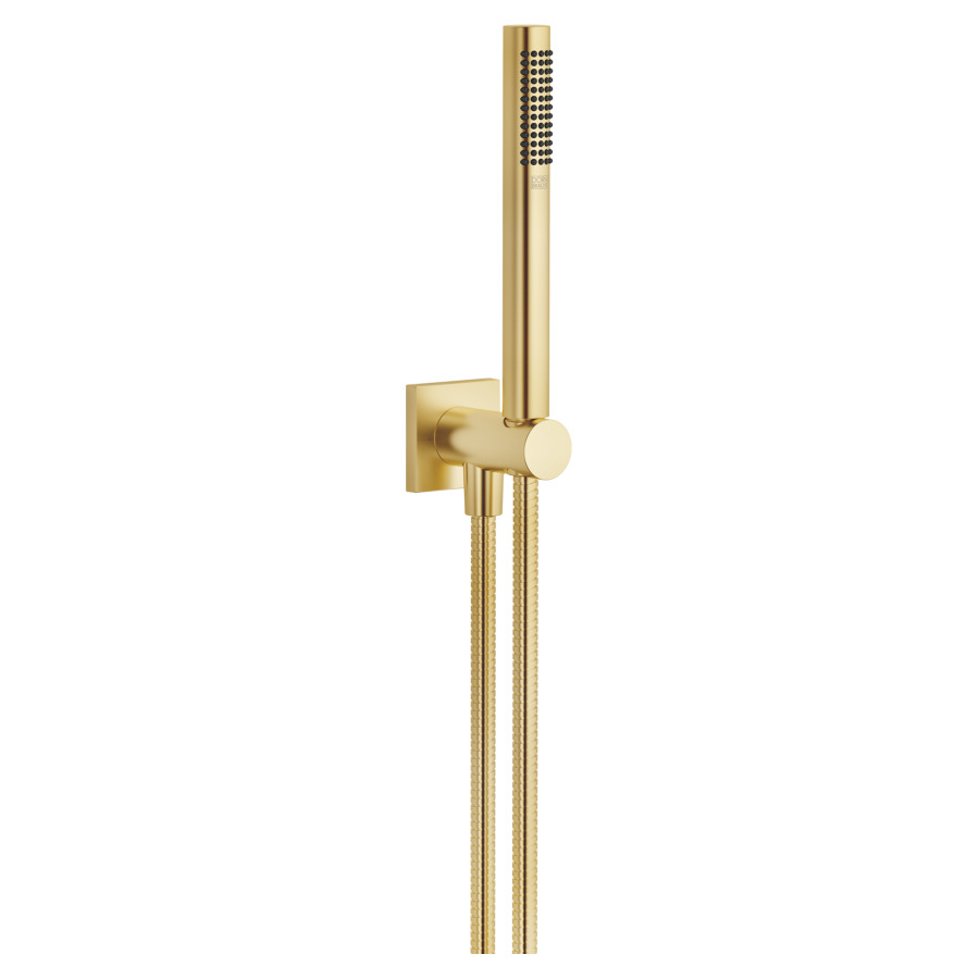 Garniture de douche  DORNBRACHT
rosace 60 x 60 mm
avec support de douche intégré
douche à main Compact Rain
débit 15 (L/min)
avec système anti-calcaire
tuyau de douche métallique 125 cm