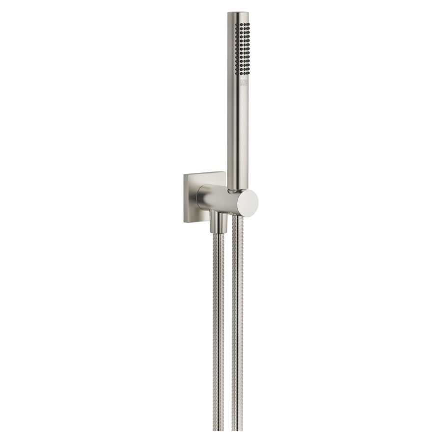 Garniture de douche  DORNBRACHT
FlowReduce, rosace 60 x 60 mm
avec support de douche intégré
douche à main Compact Rain
débit 6.8 (L/min)
avec système anti-calcaire
tuyau de douche métallique 125 cm