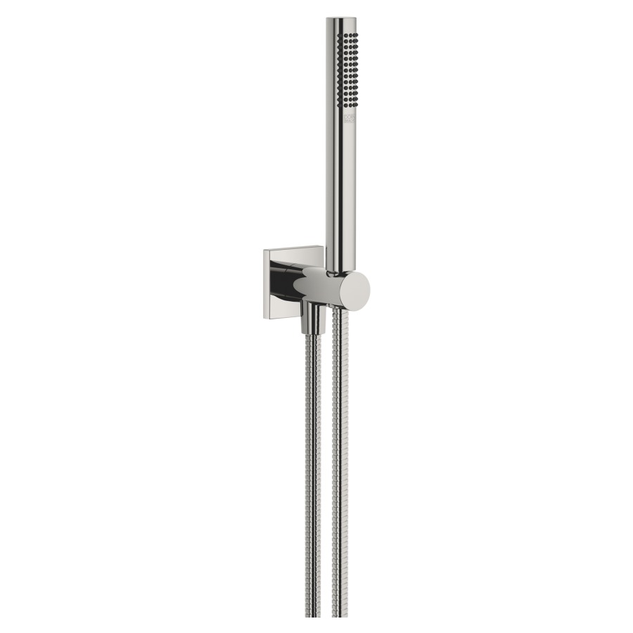 Garniture de douche  DORNBRACHT
FlowReduce, rosace 60 x 60 mm
avec support de douche intégré
douche à main Compact Rain
débit 6.8 (L/min)
avec système anti-calcaire
tuyau de douche métallique 125 cm
