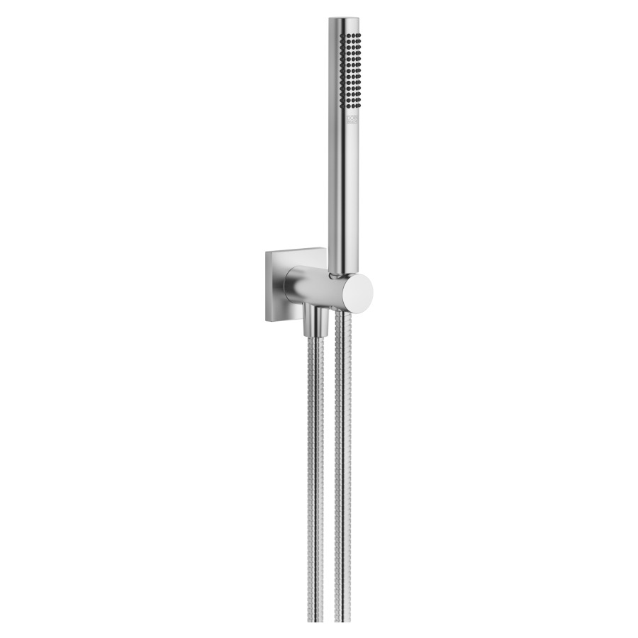 Garniture de douche  DORNBRACHT
FlowReduce, rosace 60 x 60 mm
avec support de douche intégré
douche à main Compact Rain
débit 6.8 (L/min)
avec système anti-calcaire
tuyau de douche métallique 125 cm