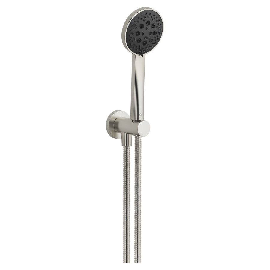 Garniture de douche  DORNBRACHT
rosace D 60 mm
avec support de douche intégré
douche à main Purify Rain,Compact Soft Flow
Compact Aquapressure Flow
débit 15 (L/min), avec système anti-calcaire
tuyau de douche métallique 125 cm