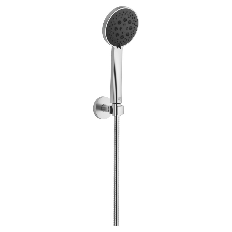 Garniture de douche  DORNBRACHT
rosace D 55 mm
douche à main Purify Rain,Compact Soft Flow
Compact Aquapressure Flow
débit 15 (L/min), avec système anti-calcaire
tuyau de douche métallique 125 cm