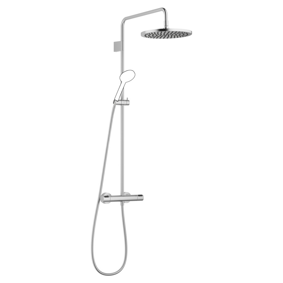 Système de douche DORNBRACHT
114.6 cm
thermostat avec régulateur 
de débit et fonction d’arrêt
2&nbsp;raccordements, avec fonction FlowReduce
bras de douche saillie 454 mm
pomme de douche D 30 cm, Pure Rain
avec système anti-calcaire
débit 14 (L/min), sans douche à main
tuyau de douche 175 cm