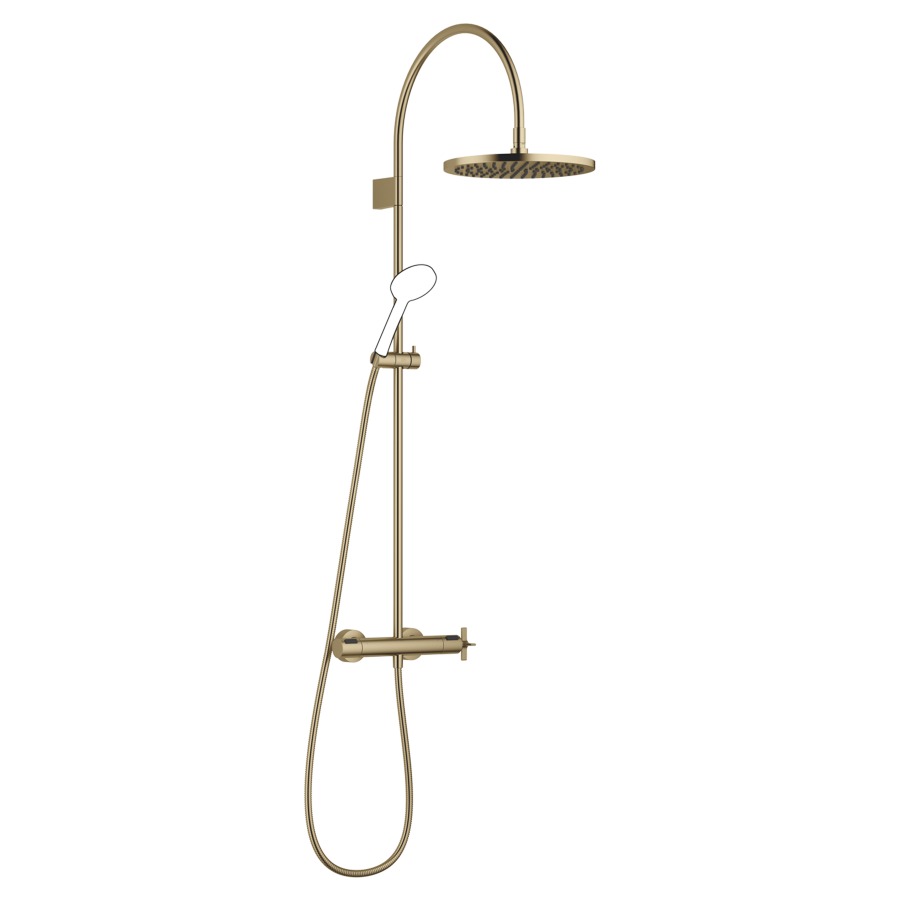 Système de douche VAIA
127.9 cm
thermostat avec régulateur 
de débit et fonction d’arrêt
2&nbsp;raccordements, avec fonction FlowReduce
bras de douche saillie 420 mm
pomme de douche D 30 cm, Pure Rain
avec système anti-calcaire
débit 14 (L/min), sans douche à main
tuyau de douche 175 cm