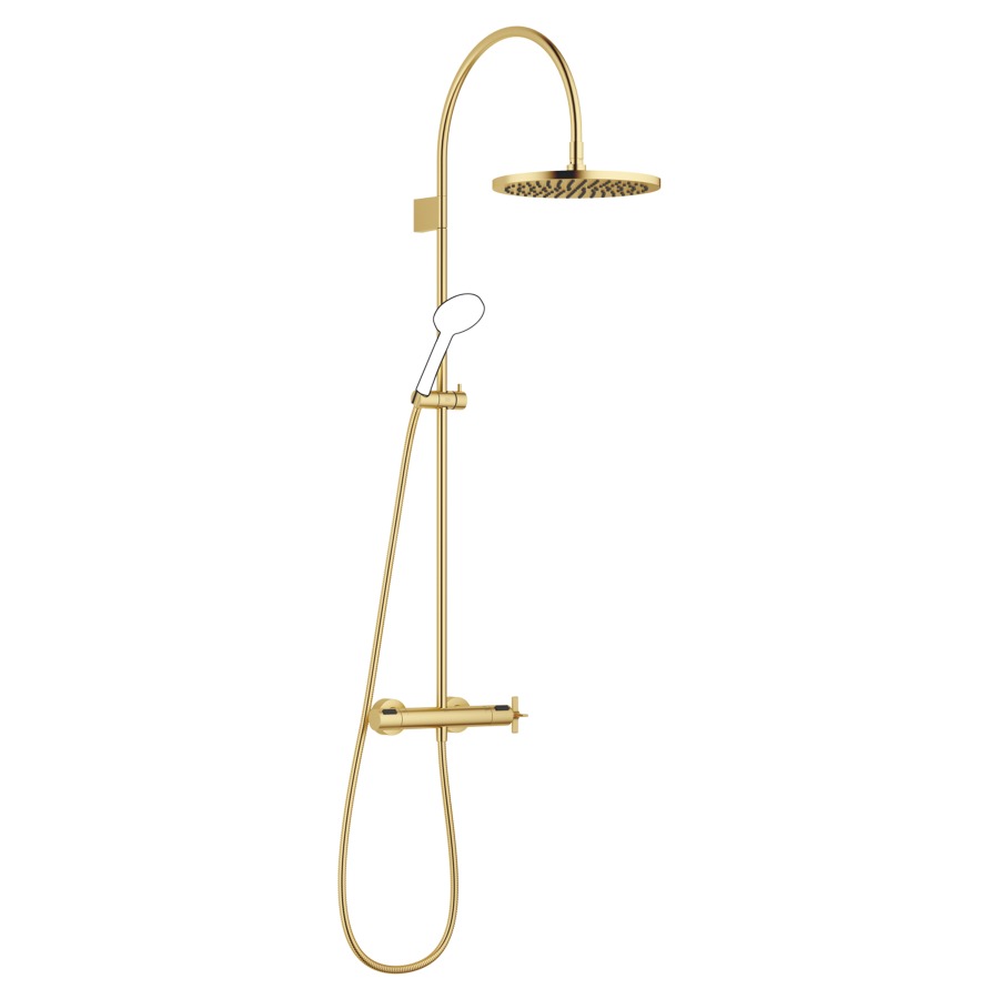 Système de douche VAIA
127.9 cm
thermostat avec régulateur 
de débit et fonction d’arrêt
2&nbsp;raccordements, avec fonction FlowReduce
bras de douche saillie 420 mm
pomme de douche D 30 cm, Pure Rain
avec système anti-calcaire
débit 14 (L/min), sans douche à main
tuyau de douche 175 cm