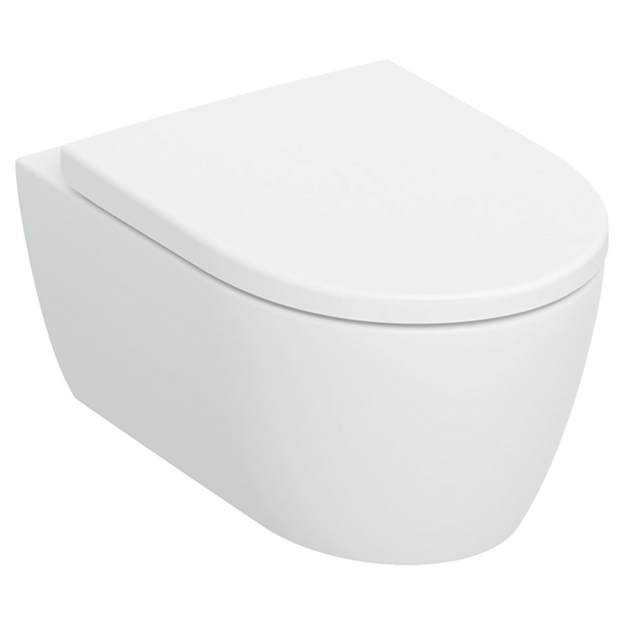 Set cuvette murale ICON UP
35.5 x 33.5 x 53 cm
Céramique, sans bord de rinçage, TurboFlush
forme fermée, pour chasse d'eau à 
encastrer, avec siège de WC
avec système d’abaissement automatique
avec matériel de fixation