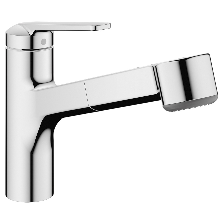 Mélangeur d'évier DOMO 6.0 
saillie 235 mm
goulot orientable douche extensible
tuyaux de raccordement flexibles 3/8"
Eco, débit 8.8 (L/min)
groupe acoustique&nbsp;I
Classe d’énergie A