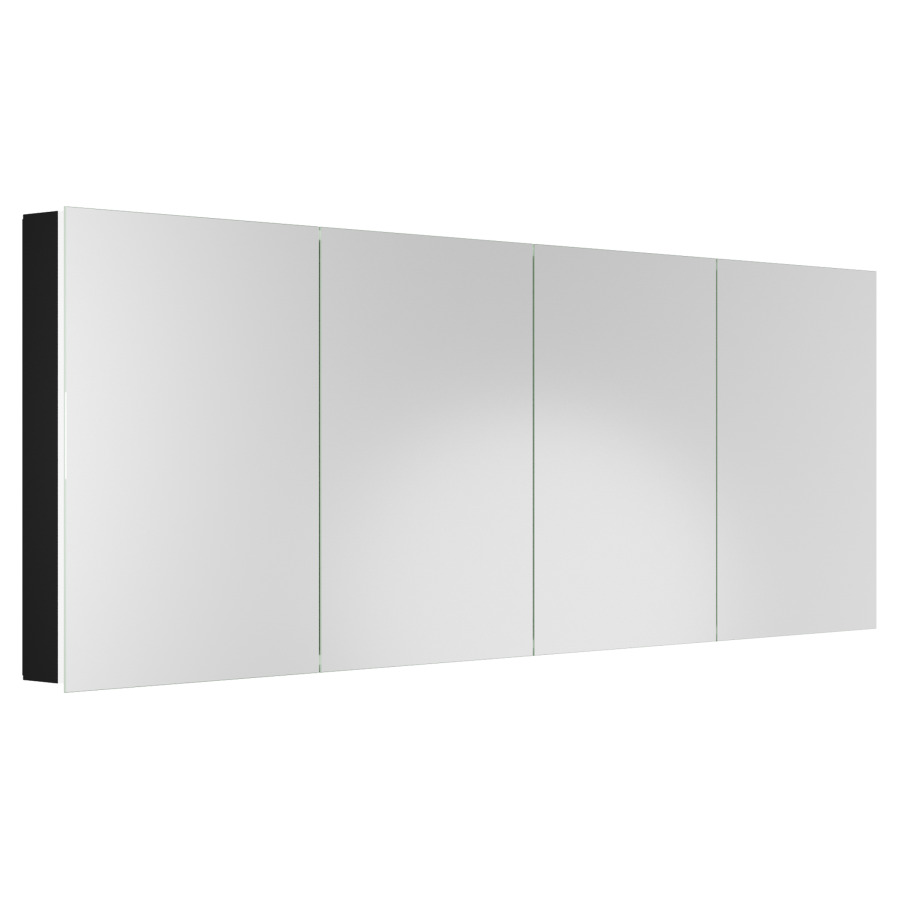 Armoire de toilette Auralis UP/AP
200 x 70 x 12.5 cm
Profilé en aluminium
4 portes à double miroir (50/50/50/50)
éclairage LED indirect
52.61/53.65 Watt
9119/9489 Lumen, dimmable
8 étagères en verre réglables 
2 prises doubles à l'intérieur en bas à gauche 
et à droite, 1xT13, 2xUSB-C, 1 boîte d'accessoires 
avec miroir grossissant
Classe d’énergie C, IP24