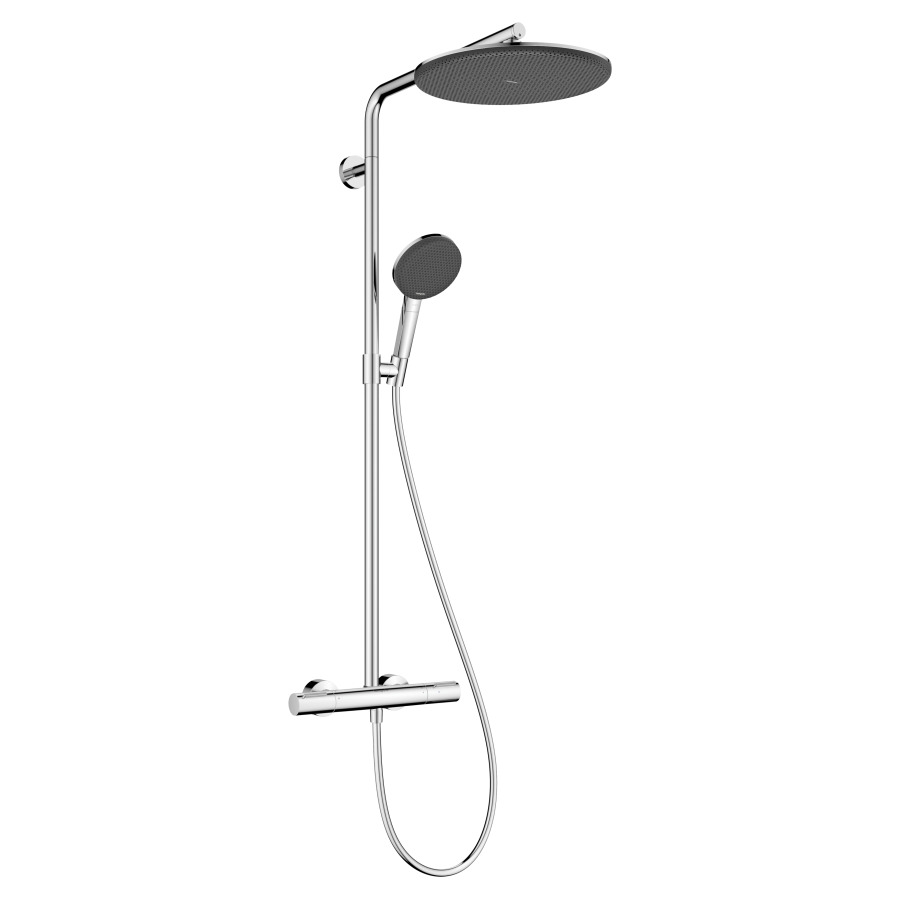 Système de douche Raindance Alive S Puro
EcoSmart+, avec élément Ecostat
douche de tête D 30 cm
1jet, Raindance Alive S, Rain ou PowderRain
douche à main RainAir/PowderRain/jet de massage
tuyau de douche, support de douche
glissière, 2&nbsp;raccordements
débit 6 (L/min)
groupe acoustique&nbsp;I