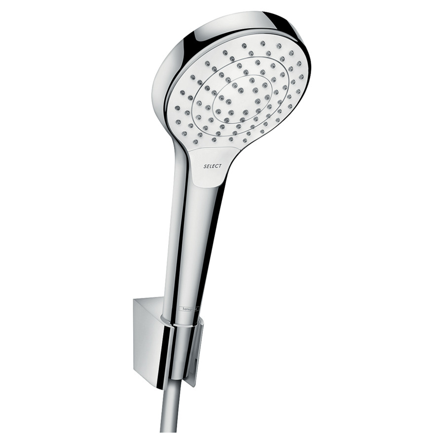 Garniture de douche  CROMA SELECT S
EcoSmart, QuickClean, Vario
douche à main Rain/IntenseRain/TurboRain
débit 9 (L/min), support de douche
tuyau de douche 125 cm