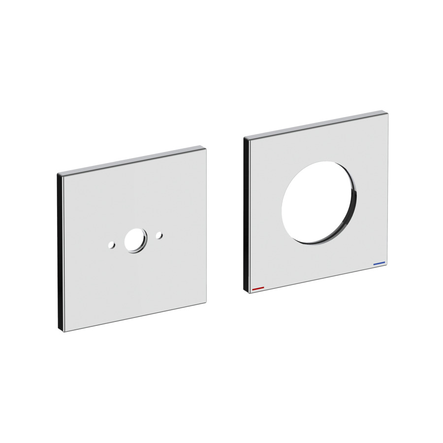 Rosace  EDITION 11
mesures grandes 85 x 85 x 6 mm, angulaire
pour mitigeur monocommande
de lavabo UP 2 trous
