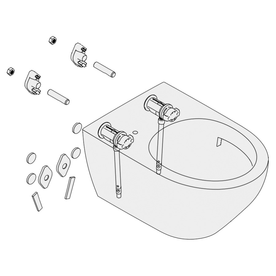 Set de fixation LAUFEN
M12, EasyFit 2.0, ROD 250 mm
pour cuvette murale et bidet mural