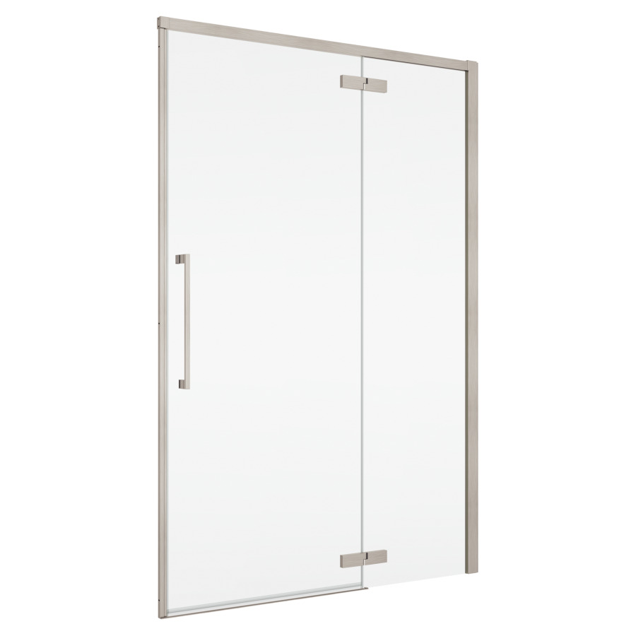 Porte battante Oriana
130 cm, H 200 cm
1 panneau, avec le panneau fixe
butée à droite, avec cadre partiel