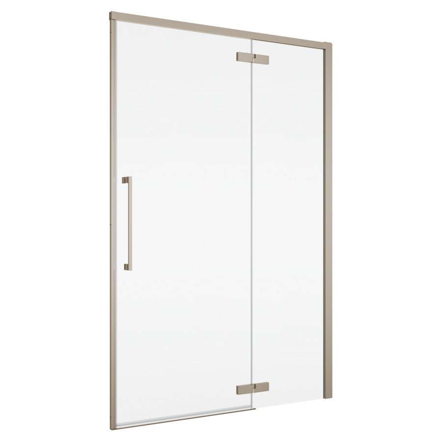 Porte battante Oriana
130 cm, H 200 cm
1 panneau, avec le panneau fixe
butée à droite, avec cadre partiel
