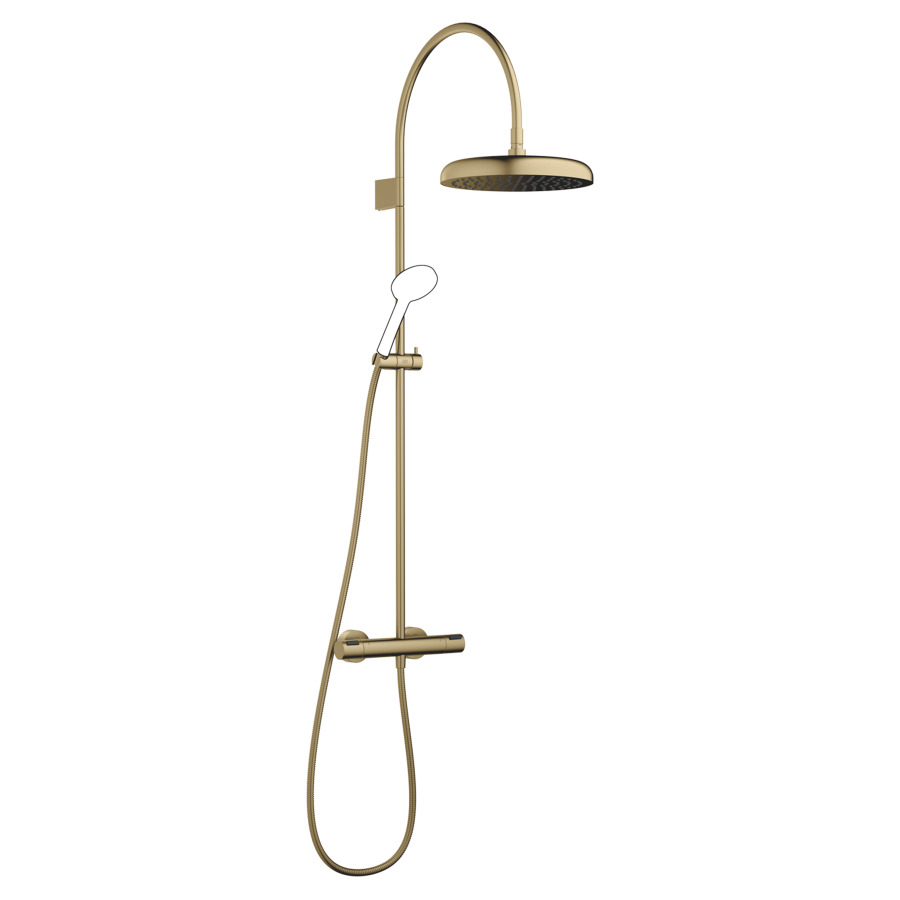 Système de douche COYA
avec thermostat
127.9 cm, 1/2", E 137-163 mm
saillie 420 mm
douche arrosoir D 30 cm, Pure Rain
débit 14 (L/min)
tuyau de douche métallique 175 cm
sans douche à main
groupe acoustique&nbsp;I