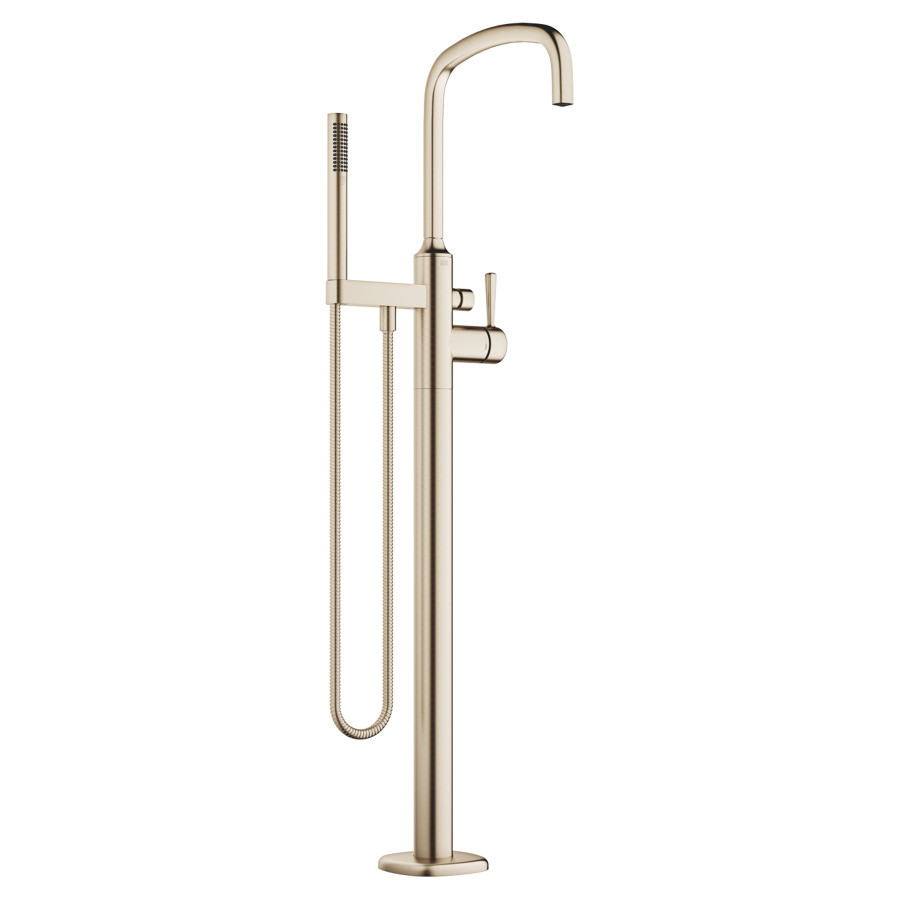 Mélangeur de bain COYA pose libre
H jusqu'à aérateur 904-974 mm
saillie 280 mm, goulot orientable
débit 24.6 (L/min)
douche à main 6.8 (L/min), Compact Rain
tuyau de douche métallique 125 cm
avec poignée à levier
sans corps à encastrer 769021