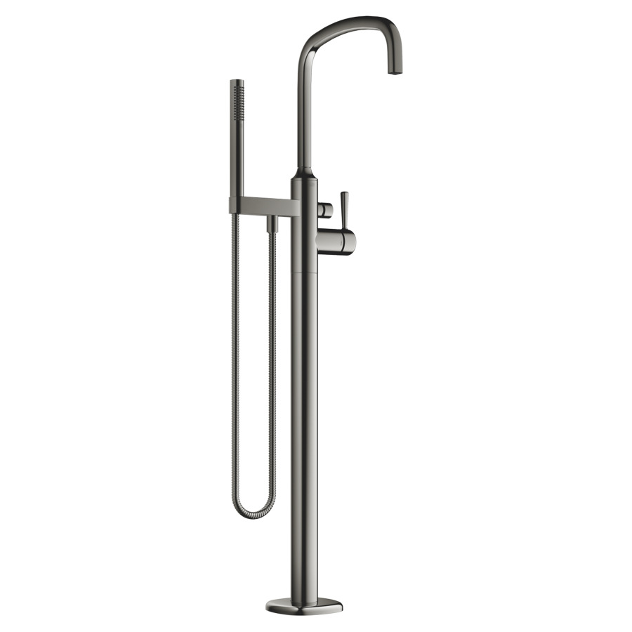 Mélangeur de bain COYA pose libre
H jusqu'à aérateur 904-974 mm
saillie 280 mm, goulot orientable
débit 24.6 (L/min)
douche à main 6.8 (L/min), Compact Rain
tuyau de douche métallique 125 cm
avec poignée à levier
sans corps à encastrer 769021