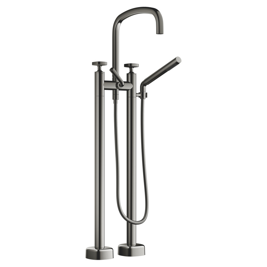 Batterie de bain COYA pose libre
H jusqu'à aérateur 834 mm
saillie 280 mm, goulot orientable
débit 24.6 (L/min)
douche à main 6.8 (L/min), Compact Rain
tuyau de douche métallique 125 cm
avec poignées carrées
sans corps à encastrer 769021
groupe acoustique&nbsp;I