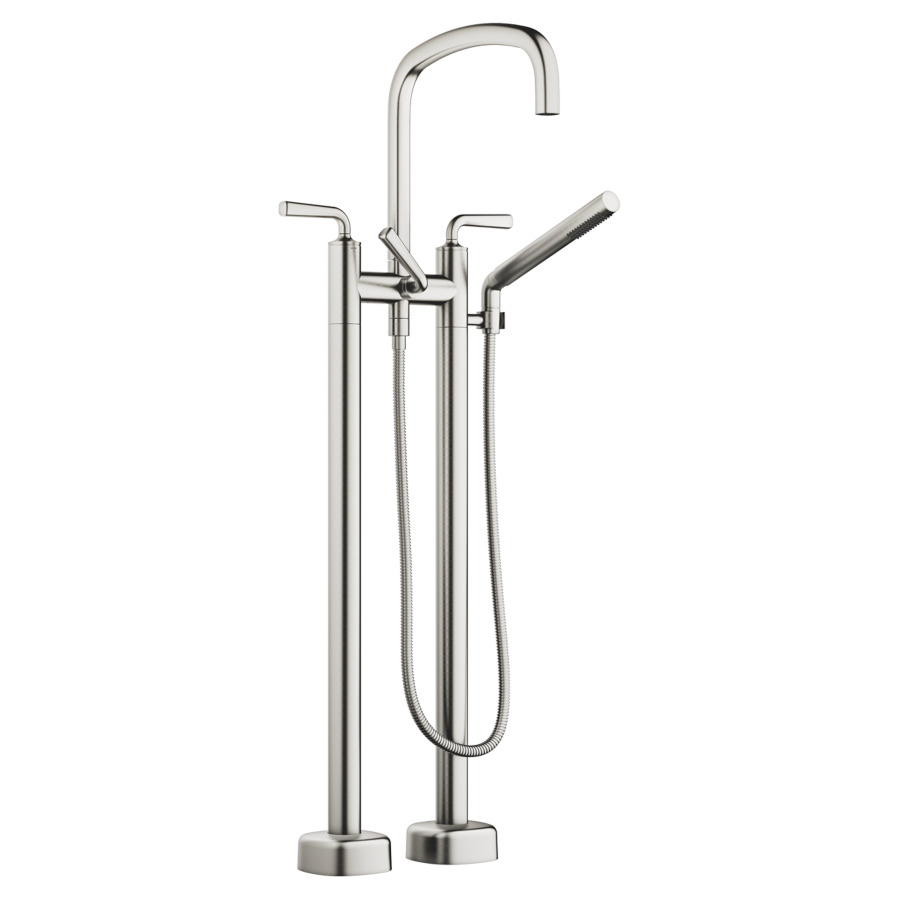 Batterie de bain COYA pose libre
H jusqu'à aérateur 834 mm
saillie 280 mm, goulot orientable
débit 24.6 (L/min)
douche à main 6.8 (L/min), Compact Rain
tuyau de douche métallique 125 cm
avec poignées à levier
sans corps à encastrer 769021
groupe acoustique&nbsp;I