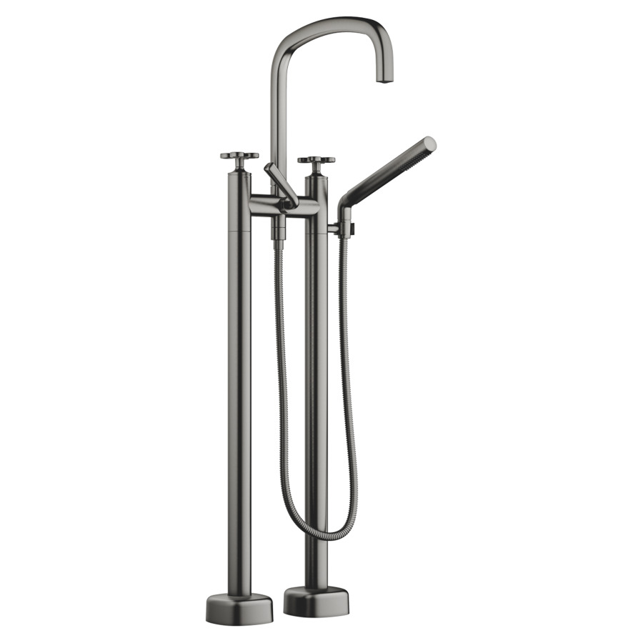 Batterie de bain COYA pose libre
H jusqu'à aérateur 834 mm
saillie 280 mm, goulot orientable
débit 24.6 (L/min)
douche à main 6.8 (L/min), Compact Rain
tuyau de douche métallique 125 cm
avec poignées en croix
sans corps à encastrer 769021
groupe acoustique&nbsp;I