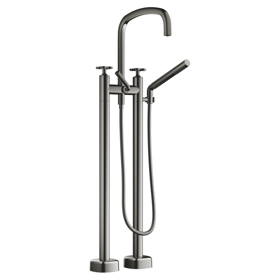 Batterie de bain COYA pose libre
H jusqu'à aérateur 834 mm
saillie 280 mm, goulot orientable
débit 24.6 (L/min)
douche à main 6.8 (L/min), Compact Rain
tuyau de douche métallique 125 cm
avec poignées en croix
sans corps à encastrer 769021
groupe acoustique&nbsp;I