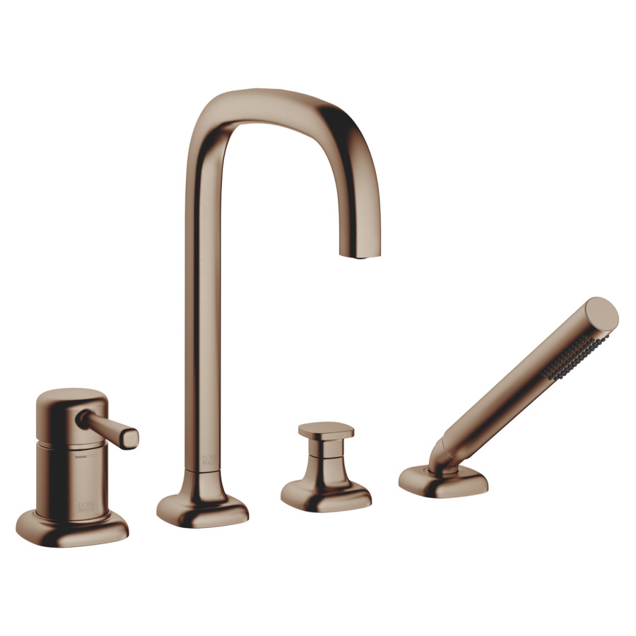 Garniture de remplissage COYA
montage sur carrelage/bord de baignoire 
4-trous, goulot orientable, saillie 220 mm
mélangeur, bec, inverseur, douche à main
débit 18.2 (L/min)
douche à main 6.8 (L/min), Compact Rain
tuyau de douche métallique 175 cm
groupe acoustique&nbsp;I