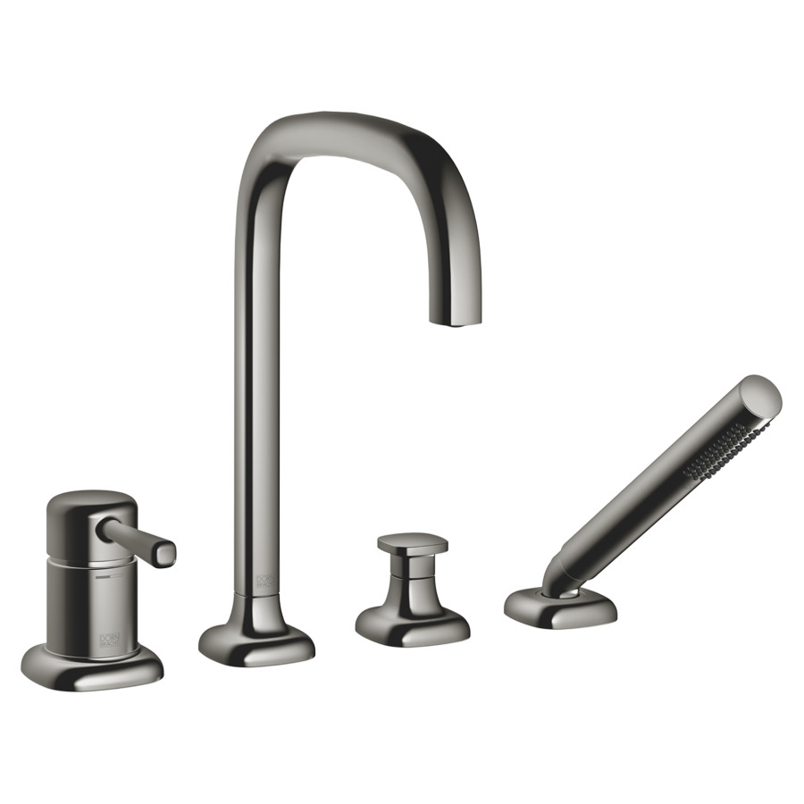 Garniture de remplissage COYA
montage sur carrelage/bord de baignoire 
4-trous, goulot orientable, saillie 220 mm
mélangeur, bec, inverseur, douche à main
débit 18.2 (L/min)
douche à main 6.8 (L/min), Compact Rain
tuyau de douche métallique 175 cm
groupe acoustique&nbsp;I