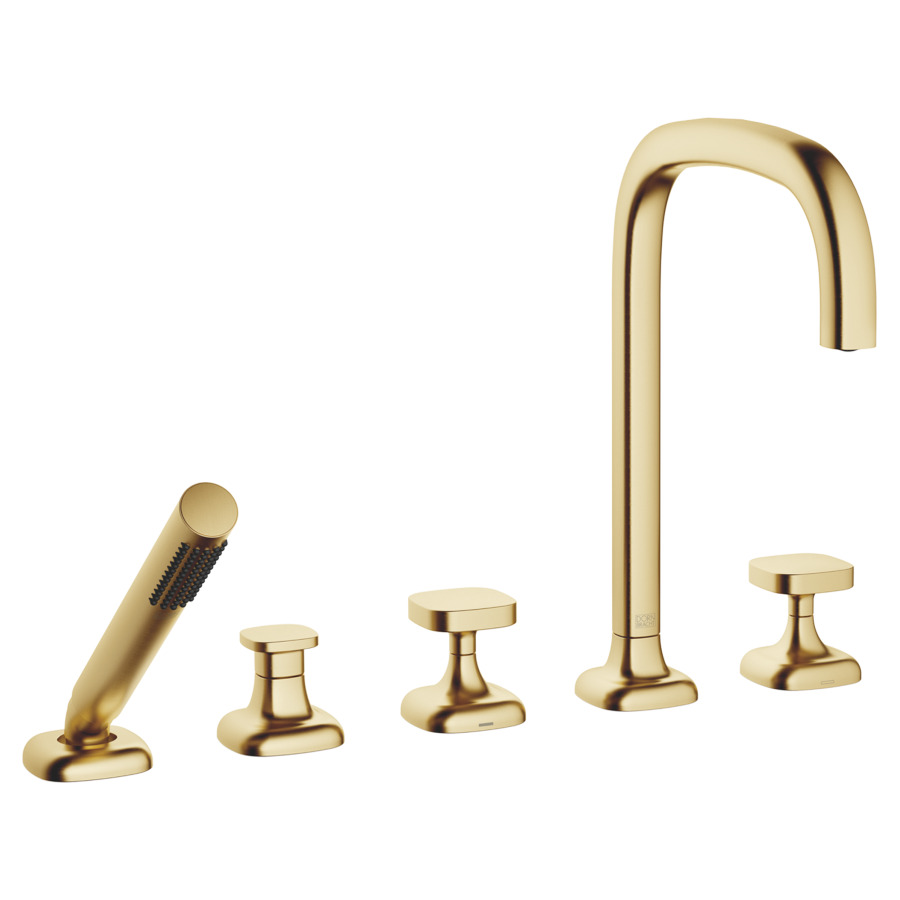 Garniture de remplissage COYA
montage sur carrelage/bord de baignoire 
5-trous, goulot orientable, saillie 220 mm
douche à main, inverseur, mélangeur, bec, mélangeur 
débit 20.4 (L/min)
douche à main 6.8 (L/min), Compact Rain
tuyau de douche métallique 175 cm
avec poignées carrées
groupe acoustique&nbsp;I