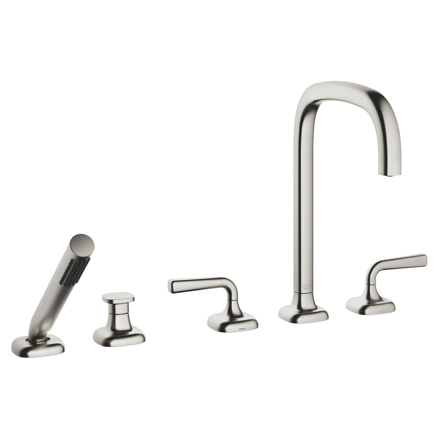 Garniture de remplissage COYA
montage sur carrelage/bord de baignoire 
5-trous, goulot orientable, saillie 220 mm
douche à main, inverseur, mélangeur, bec, mélangeur 
débit 20.4 (L/min)
douche à main 6.8 (L/min), Compact Rain
tuyau de douche métallique 175 cm
avec poignées à levier
groupe acoustique&nbsp;I