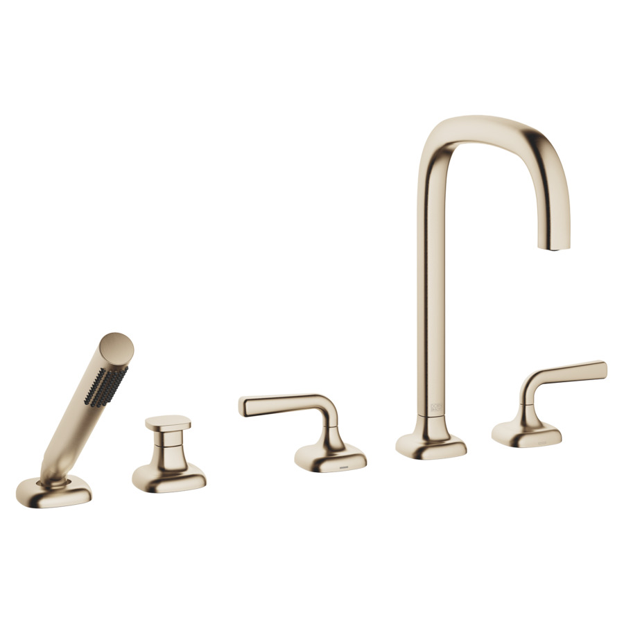 Garniture de remplissage COYA
montage sur carrelage/bord de baignoire 
5-trous, goulot orientable, saillie 220 mm
douche à main, inverseur, mélangeur, bec, mélangeur 
débit 20.4 (L/min)
douche à main 6.8 (L/min), Compact Rain
tuyau de douche métallique 175 cm
avec poignées à levier
groupe acoustique&nbsp;I