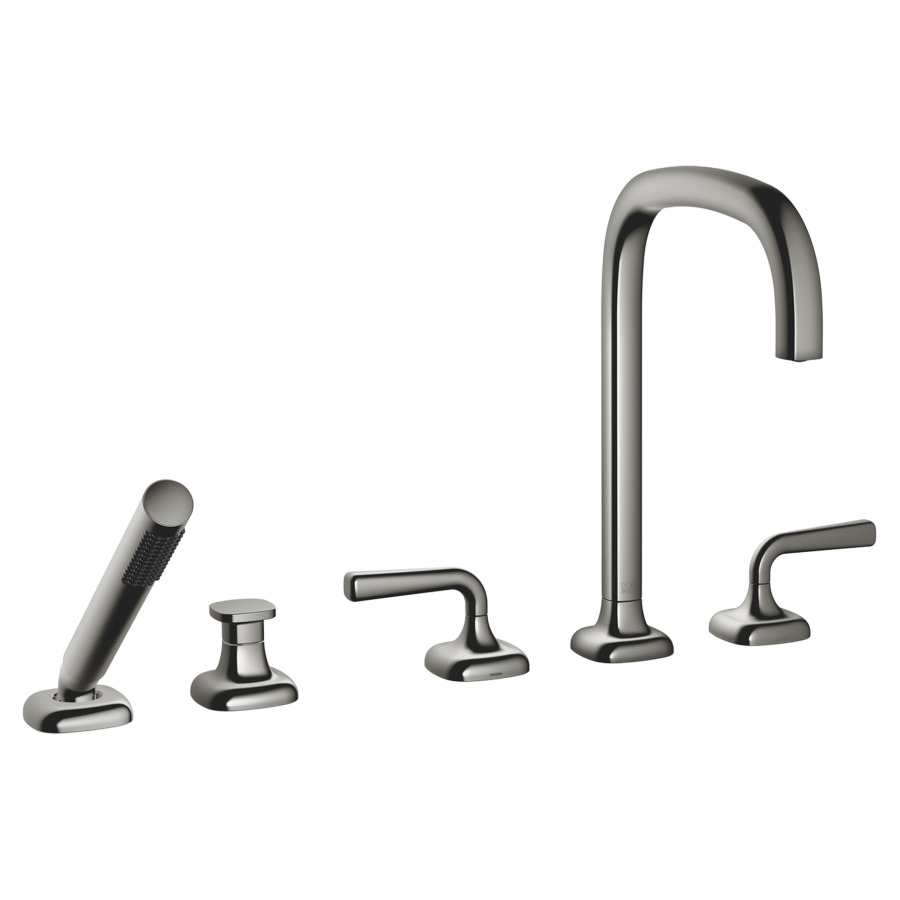 Garniture de remplissage COYA
montage sur carrelage/bord de baignoire 
5-trous, goulot orientable, saillie 220 mm
douche à main, inverseur, mélangeur, bec, mélangeur 
débit 20.4 (L/min)
douche à main 6.8 (L/min), Compact Rain
tuyau de douche métallique 175 cm
avec poignées à levier
groupe acoustique&nbsp;I
