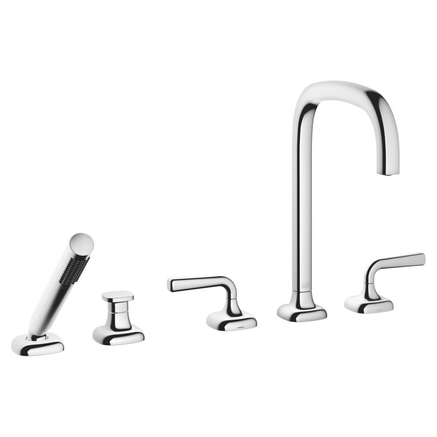 Garniture de remplissage COYA
montage sur carrelage/bord de baignoire 
5-trous, goulot orientable, saillie 220 mm
douche à main, inverseur, mélangeur, bec, mélangeur 
débit 20.4 (L/min)
douche à main 6.8 (L/min), Compact Rain
tuyau de douche métallique 175 cm
avec poignées à levier
groupe acoustique&nbsp;I
