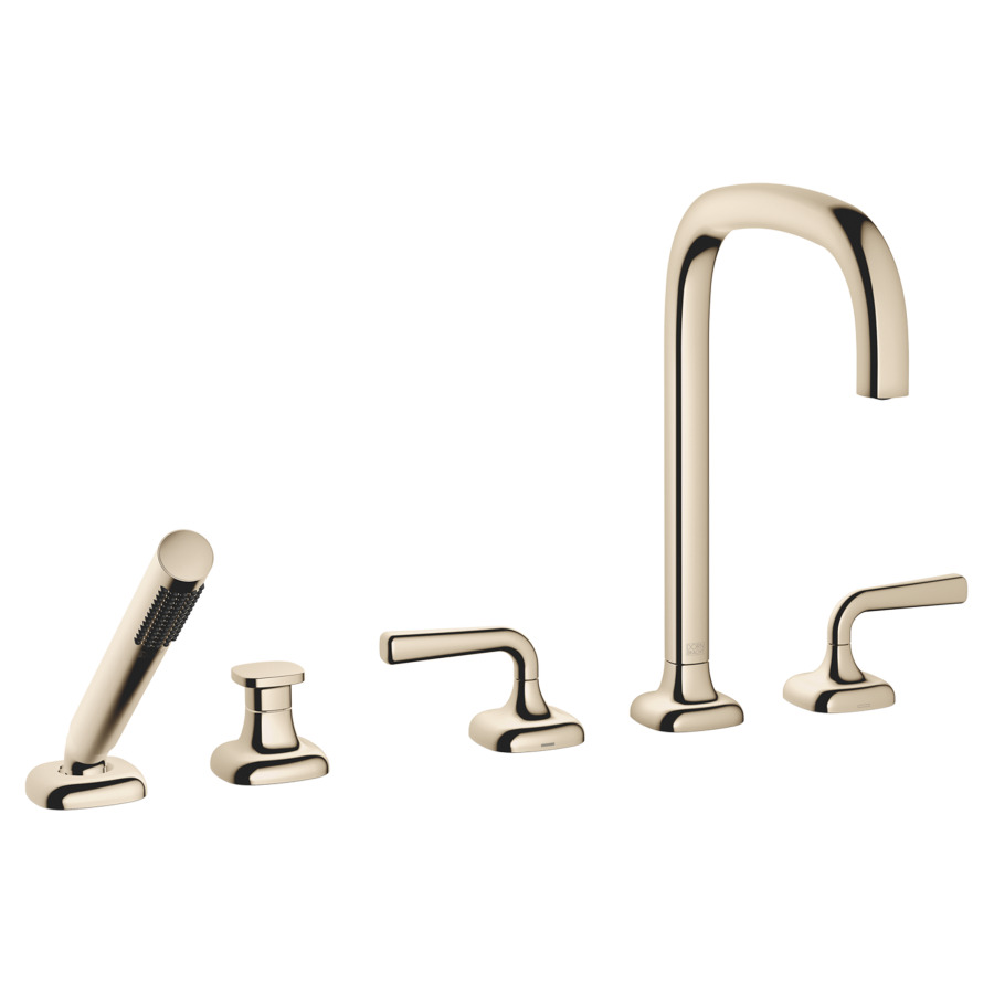 Garniture de remplissage COYA
montage sur carrelage/bord de baignoire 
5-trous, goulot orientable, saillie 220 mm
douche à main, inverseur, mélangeur, bec, mélangeur 
débit 20.4 (L/min)
douche à main 6.8 (L/min), Compact Rain
tuyau de douche métallique 175 cm
avec poignées à levier
groupe acoustique&nbsp;I