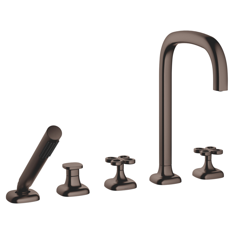 Garniture de remplissage COYA
montage sur carrelage/bord de baignoire 
5-trous, goulot orientable, saillie 220 mm
douche à main, inverseur, mélangeur, bec, mélangeur 
débit 20.4 (L/min)
douche à main 6.8 (L/min), Compact Rain
tuyau de douche métallique 175 cm
avec poignées en croix
groupe acoustique&nbsp;I
