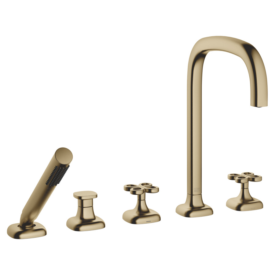 Garniture de remplissage COYA
montage sur carrelage/bord de baignoire 
5-trous, goulot orientable, saillie 220 mm
douche à main, inverseur, mélangeur, bec, mélangeur 
débit 20.4 (L/min)
douche à main 6.8 (L/min), Compact Rain
tuyau de douche métallique 175 cm
avec poignées en croix
groupe acoustique&nbsp;I