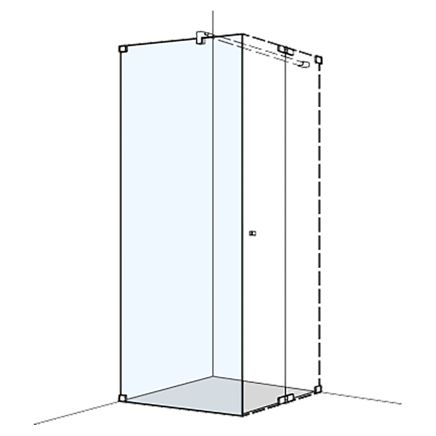Seitenwand S808Plus 
120.1-140 cm, H 200 cm
rahmenlos
für Pendeltüren, Band links
Montage zum Kleben möglich mit Gluetech
GENAUE MASSE NACH AUSMASS