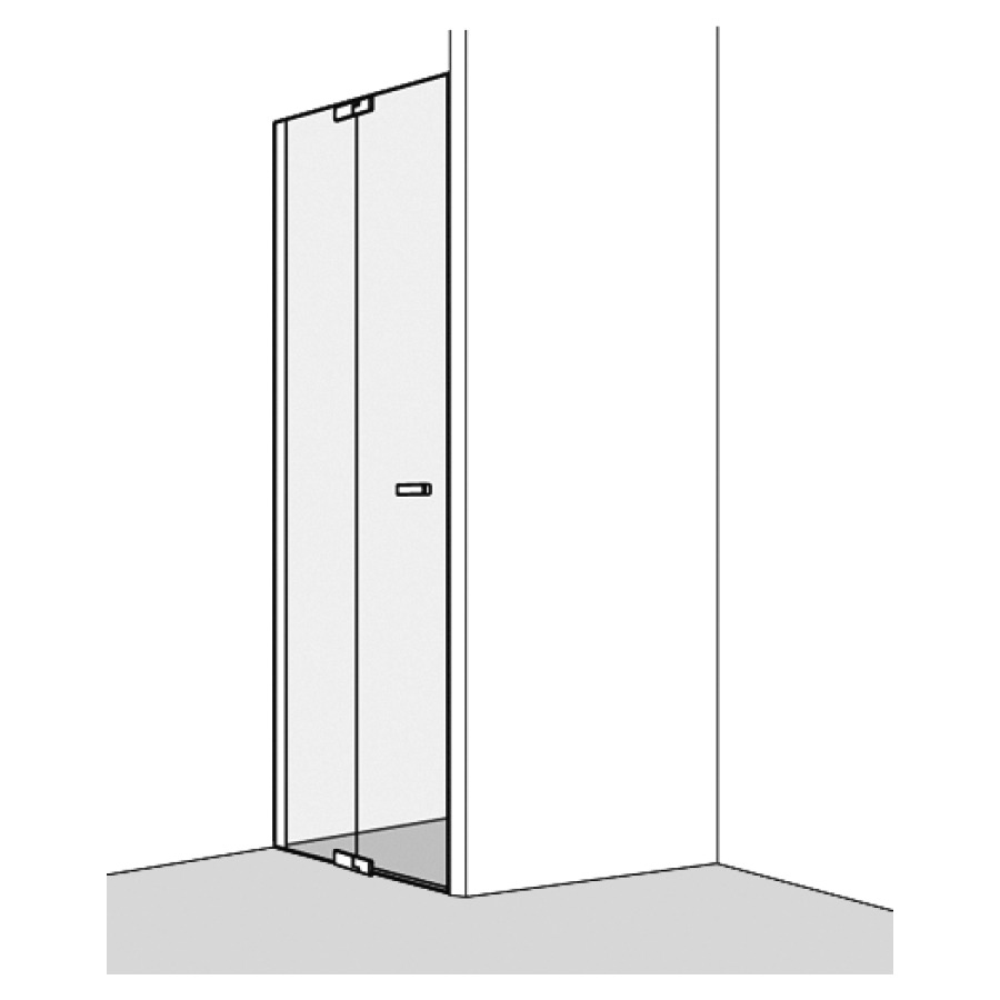 Porte battante S800Plus niche
117.5-119 cm, H 200 cm
avec cadre partiel
avec élément fixe, charnière à gauche
montage pour collage possible avec Gluetech