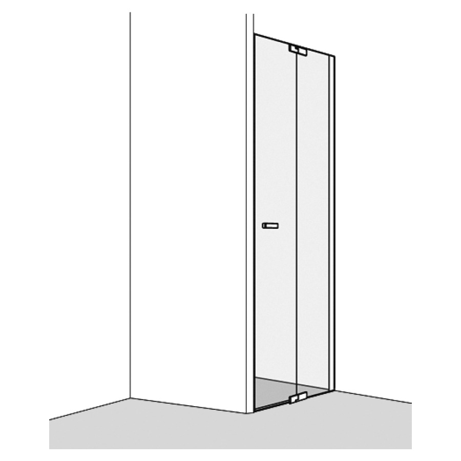 Porte battante S800Plus niche
117.5-119 cm, H 200 cm
avec cadre partiel
avec élément fixe, charnière à droite
montage pour collage possible avec Gluetech