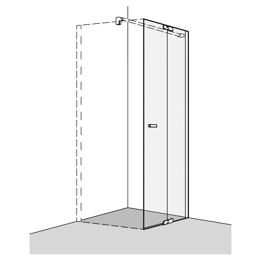 Porte battante S800Plus pour cloison latérale
117.5-119 cm, H 200 cm
avec cadre partiel
avec élément fixe, charnière à droite
montage pour collage possible avec Gluetech
