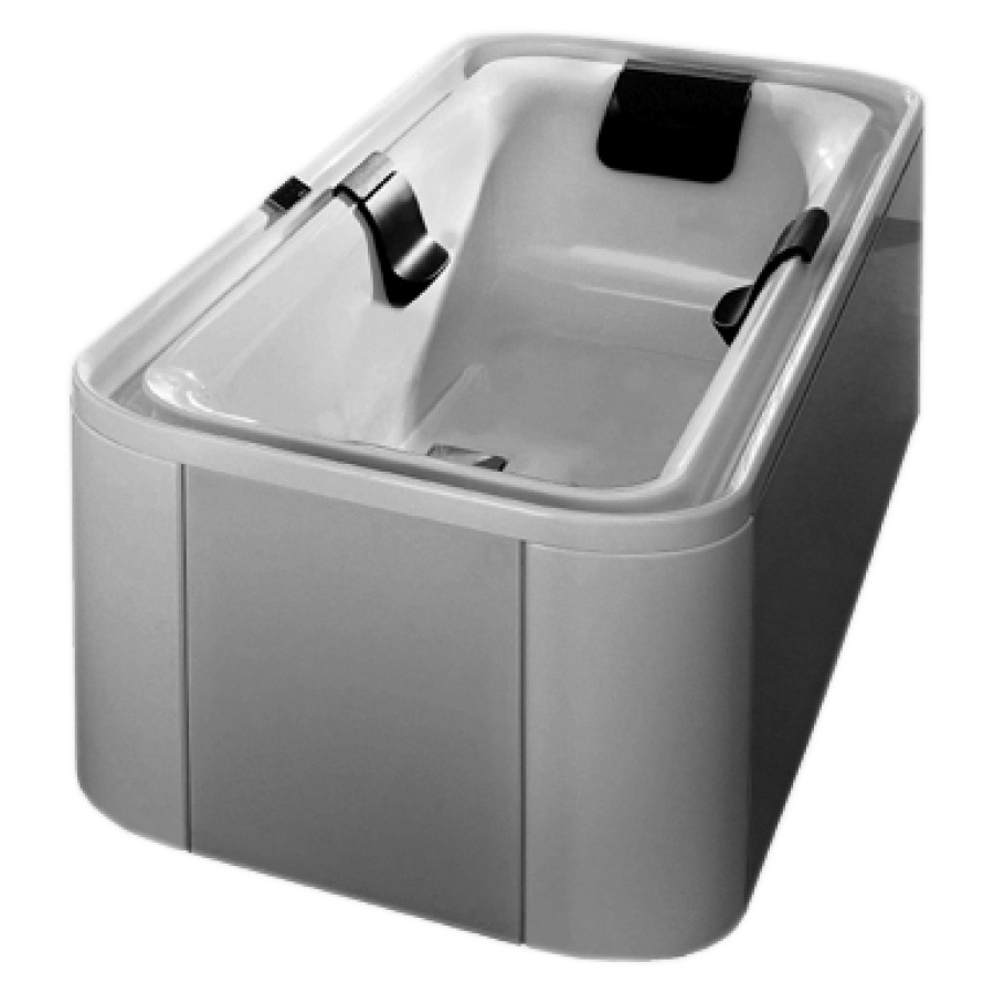 Baignoire ERGO+
avec revêtement en verre
207,5 x 107,5 x 48 cm, matière
synthétique, pose libre
avec rigole de trop-plein
entourante et écoulement
intégré, panneau de commande
système écoulement Popup
chromé 230 V, 50/60 Hz, pieds