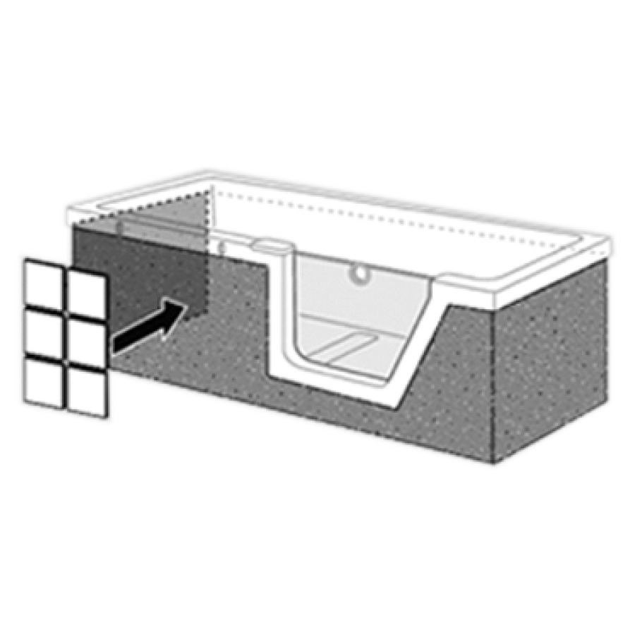 Support pour carrelage STEP-IN
PURE, pour STEP-IN 121 375
partie frontale, dos et pied
porte à droite